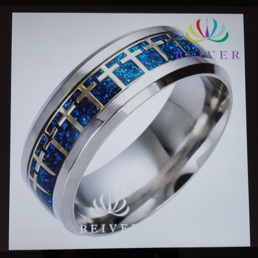 Women's Titanium Steel Cross Ring